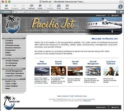 Pacific Jet Website